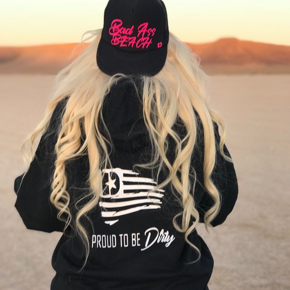 DIRTY REBEL "PROUD TO BE DIRTY" Women's Pullover Fleece Hoody SIZE M